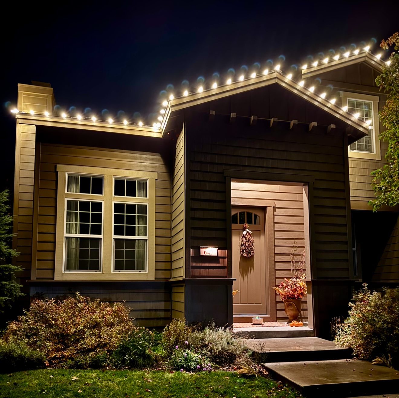 christmas lights on house